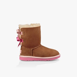 Ugg Bailey Bow II Klassiska Stövlar Barn Bruna/Rosa (084597FPM)